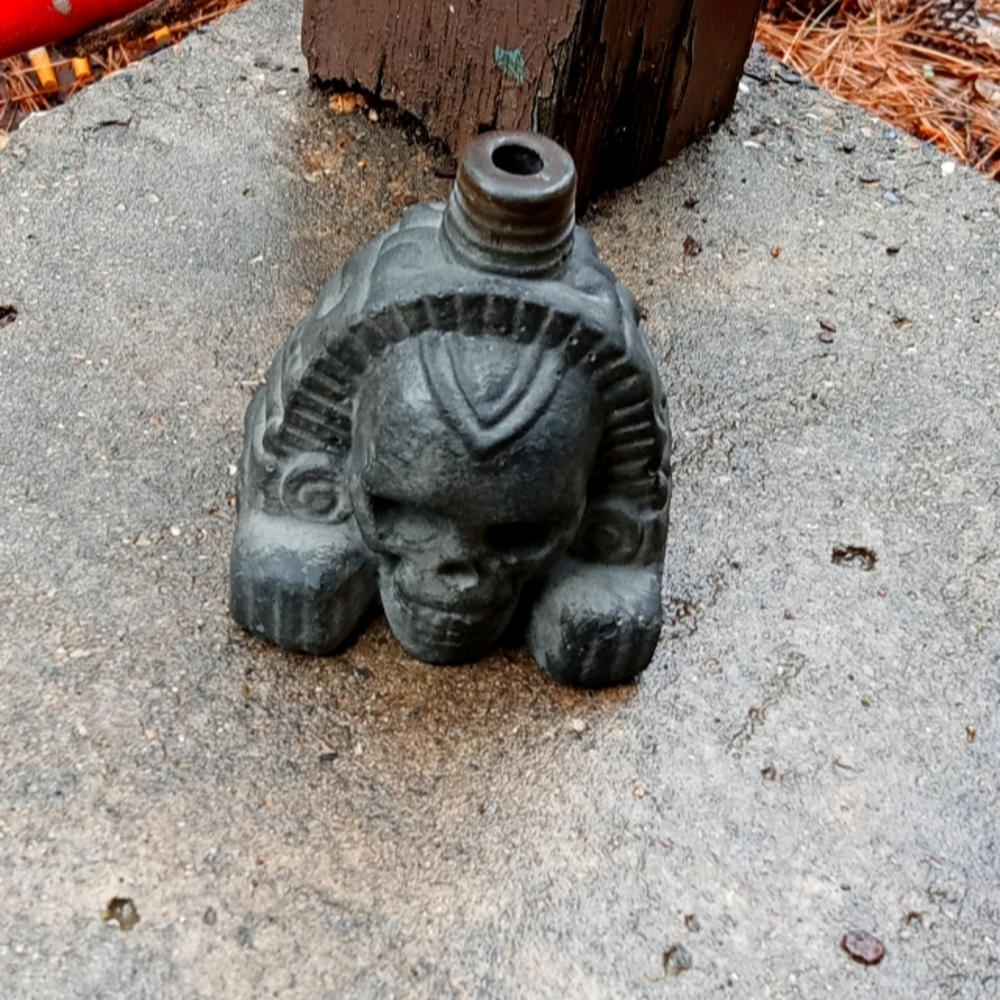 Black clay Aztec Death Whistle